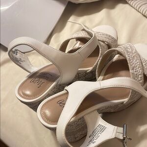 Aldo White Wedge Sandals